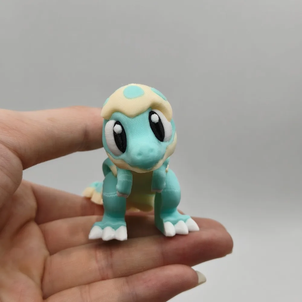 3D プリントかわいい恐竜赤ちゃん卵殻フィギュアおもちゃ家の装飾関節可動リアルな目動物デスクトップ装飾キッズギフト