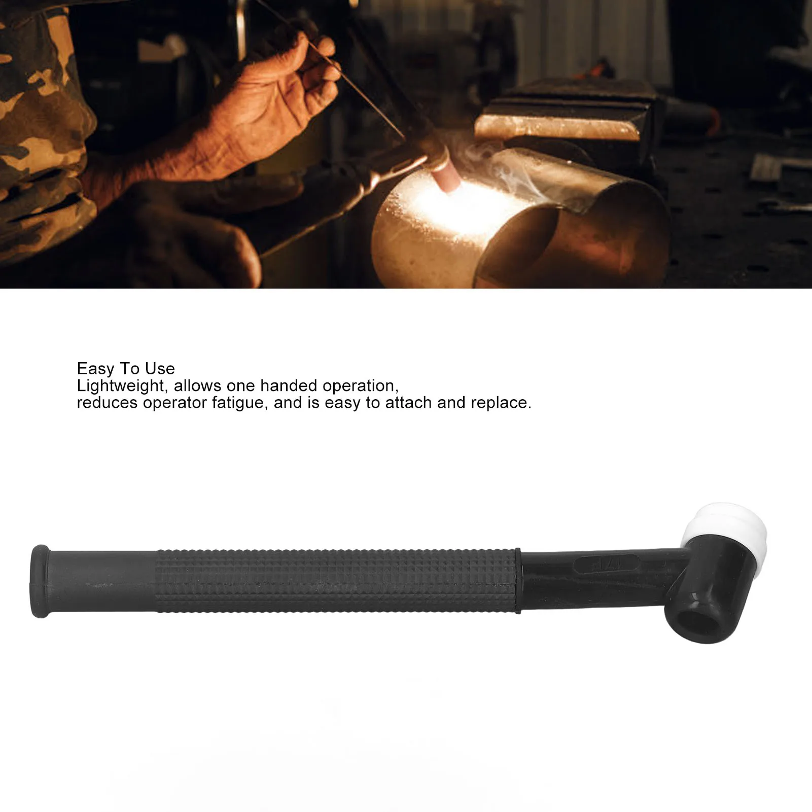 tig溶接トーチヘッド-曲げ可能-空冷式-フレキシブルtig溶接トーチヘッド-ローレットハンドル付き-溶接機トーチヘッド