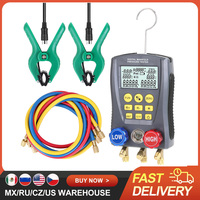 Manometric Manifold Pressure Gauge Digital Vacuum Meter Manifold Tester Air Conditioning Temperature Tester Valves Tool Kit