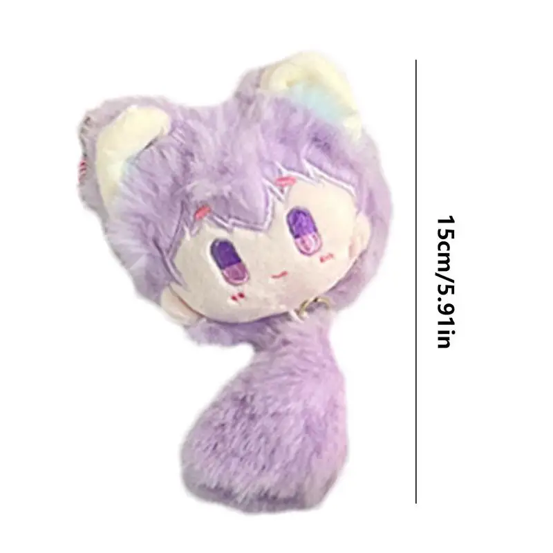 Chaveiros de desenhos animados de pelúcia para meninos e meninas, chaveiro pingente squeaking, peluches boneca pequena, brinquedo para crianças, 5,9"