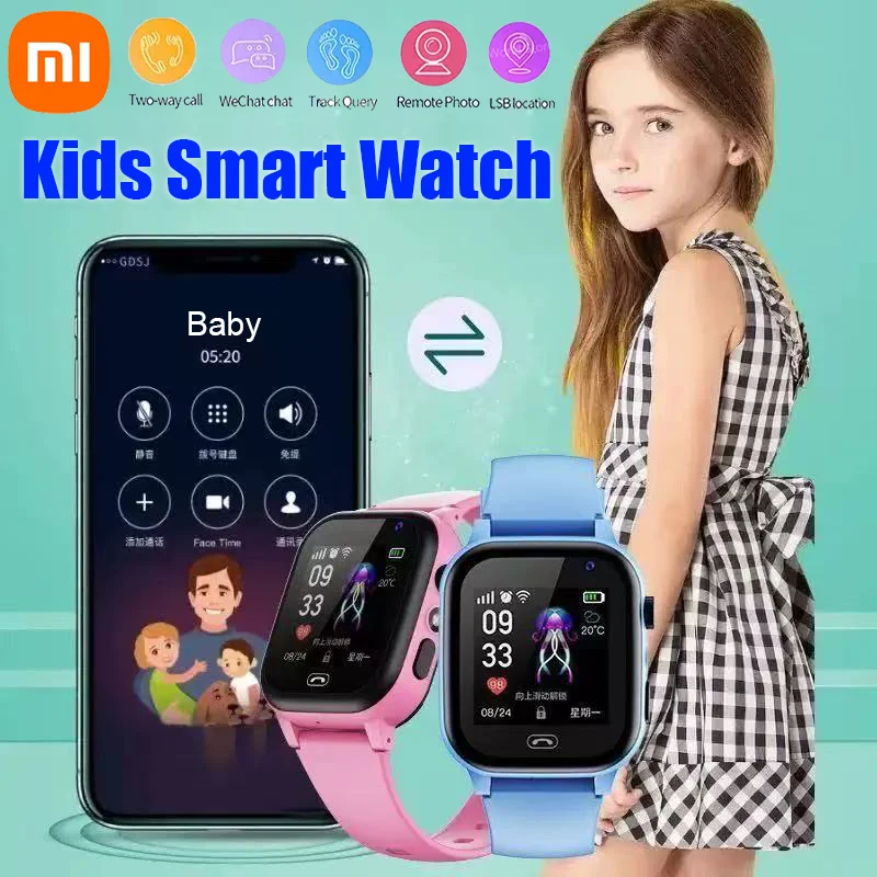Детские умные часы Xiaomi, новые местоположения, видеовызов, SIM-карта, 5G, детские умные часы, SOS, GPS-камера, водонепроницаемые часы для обновления для мальчиков G