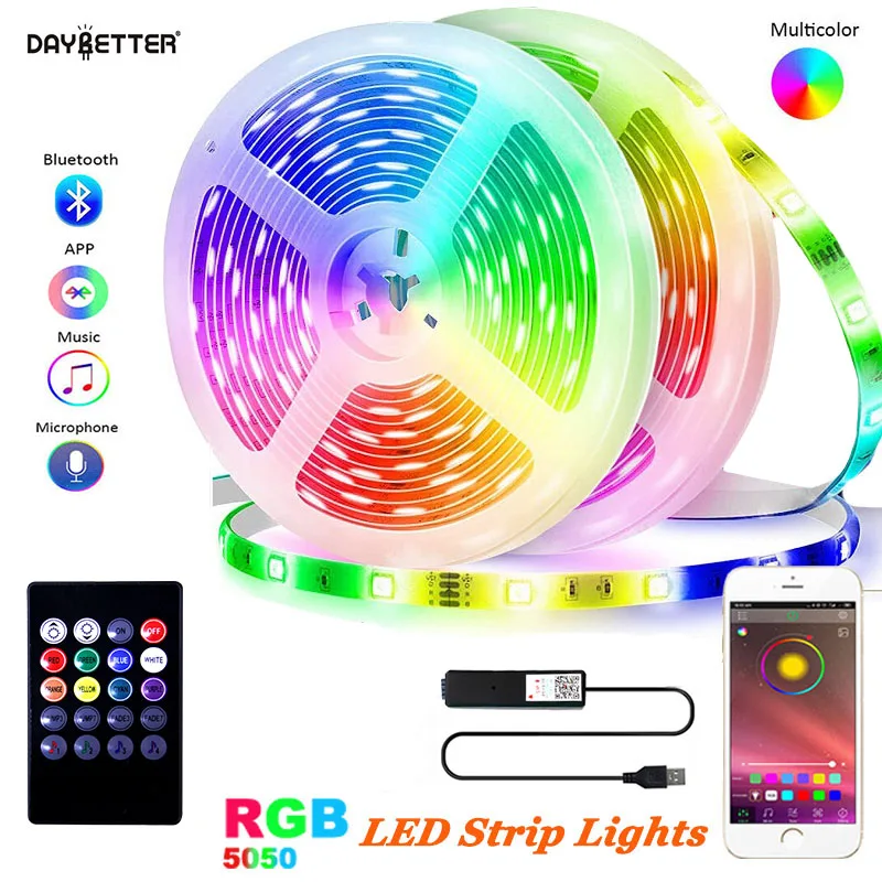 LED Streifen Licht Luces RGB 5050 Bluetooth Steuer 5V USB Flexible Lichter Für Zimmer Decor Festival Fita Tira TV hintergrundbeleuchtung