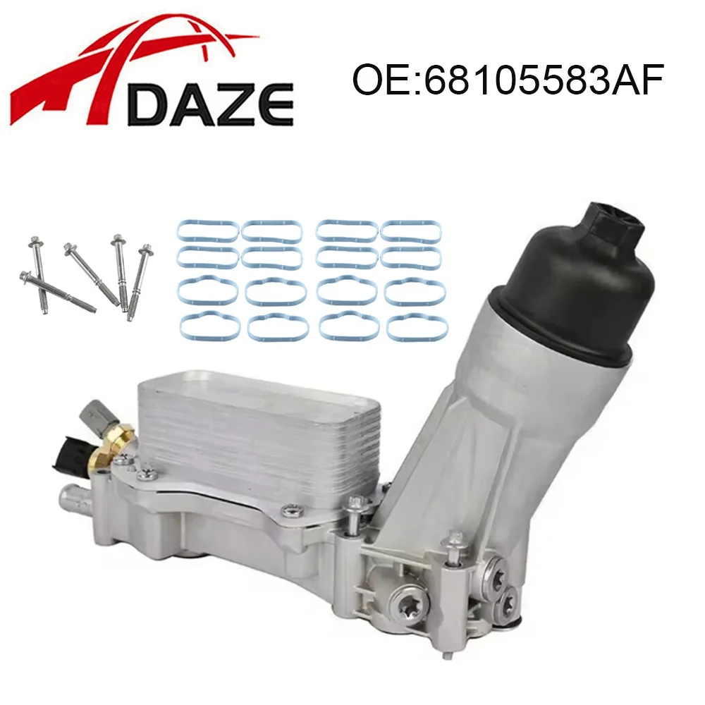 

DAZE 68105583AF Алюминиевый корпус фильтра масляного радиатора двигателя в сборе для Dodge Chrysler Jeep 2011-2016 3.6L