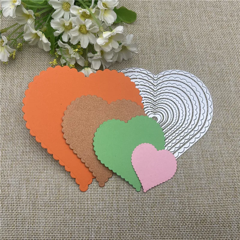 Heart Frames background Metal Cutting Dies Stencils For DIY Scrapbooking Decorative Embossing Handcraft Template