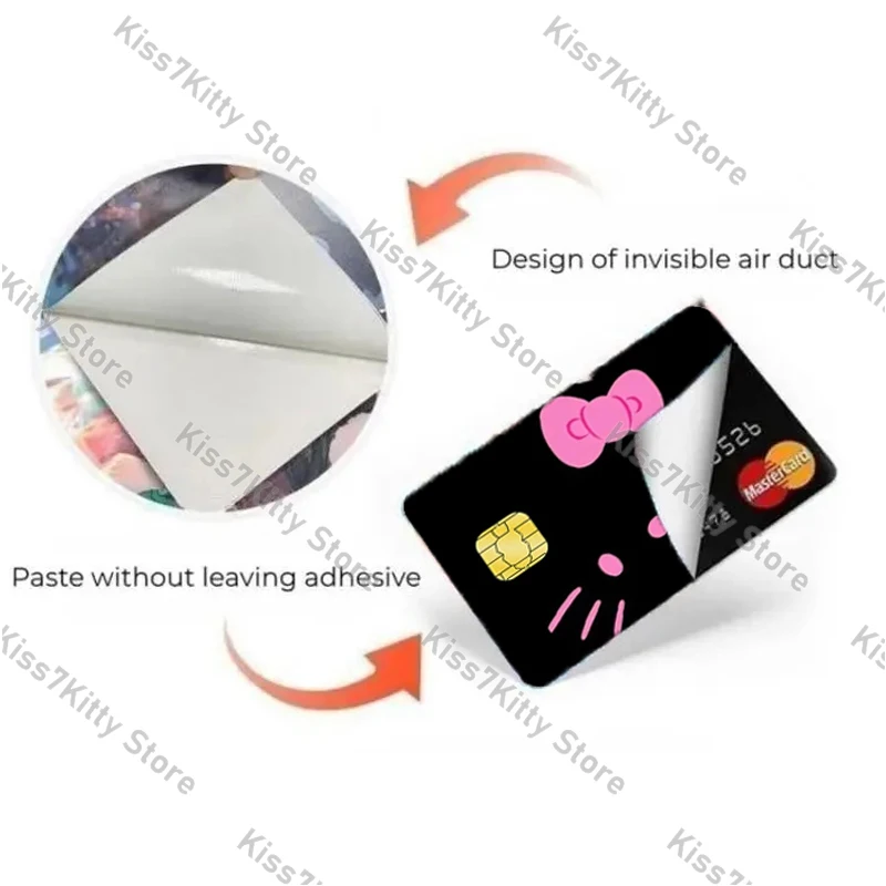 5pcs/set Sanrios Hello Kitty Credit Debit Card Sticker Anime Pochacco Diy Waterproof Poker Sticker Film Tape Skin for Small Chip