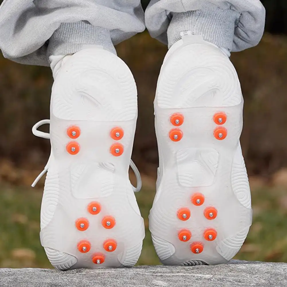 Pinza de hielo de 10 dientes para zapatos, cubiertas antideslizantes para zapatos de invierno y exteriores, senderismo, escalada de montaña, hielo y nieve