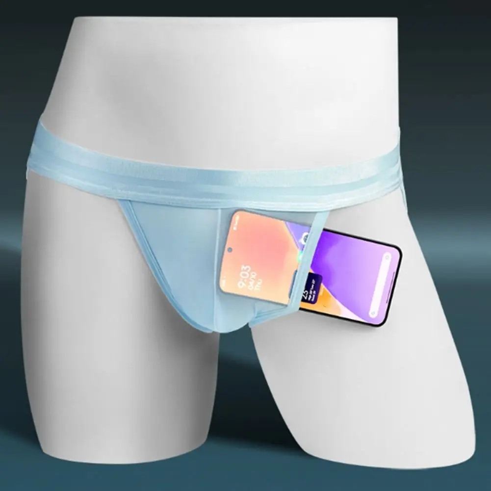 Men Ice Silk Translucent Briefs Sexy Accessories For Men Underwear High Fork Breathable Pouch Elastic Underpants Men's Panties