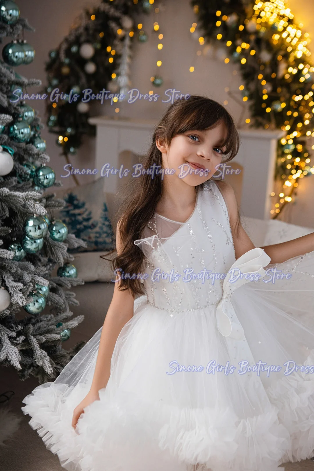 Elegant Layered princess dress Flower Girl Dress for Wedding Ceremonies Christmas Formal Receptions Dance Performance
