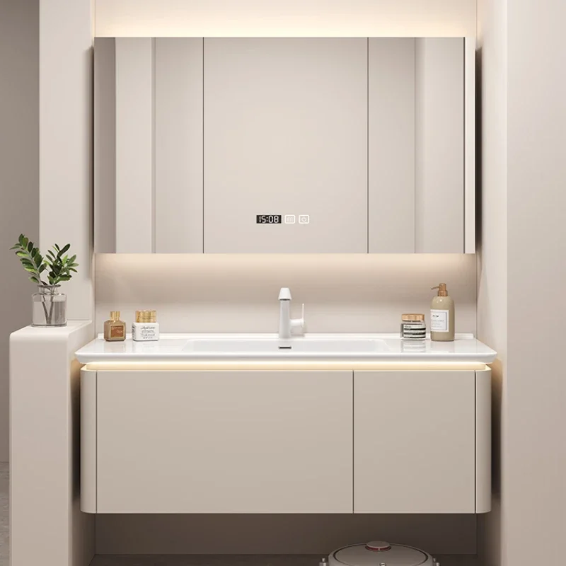 Wall Pharmacy Cabinet Closed Storage Toilet Bathroom Filing Cabinets Double Washbasin Vanity Sink Base Drawer Kast Luxury Open