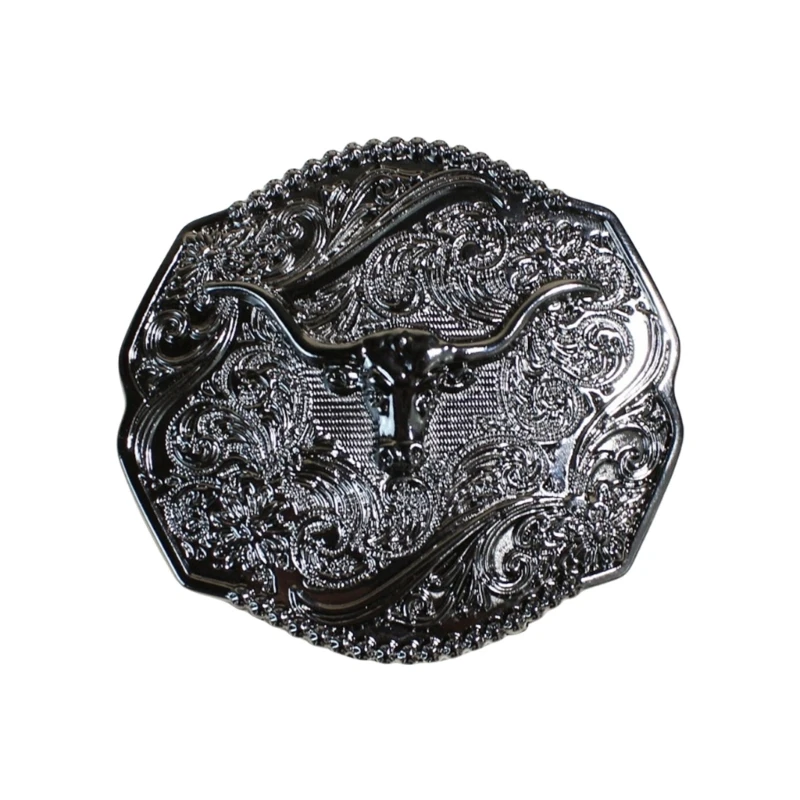 YUYU Replacement Belt Buckle Cowgirl Floral Engravings Belt Buckle Photo Props