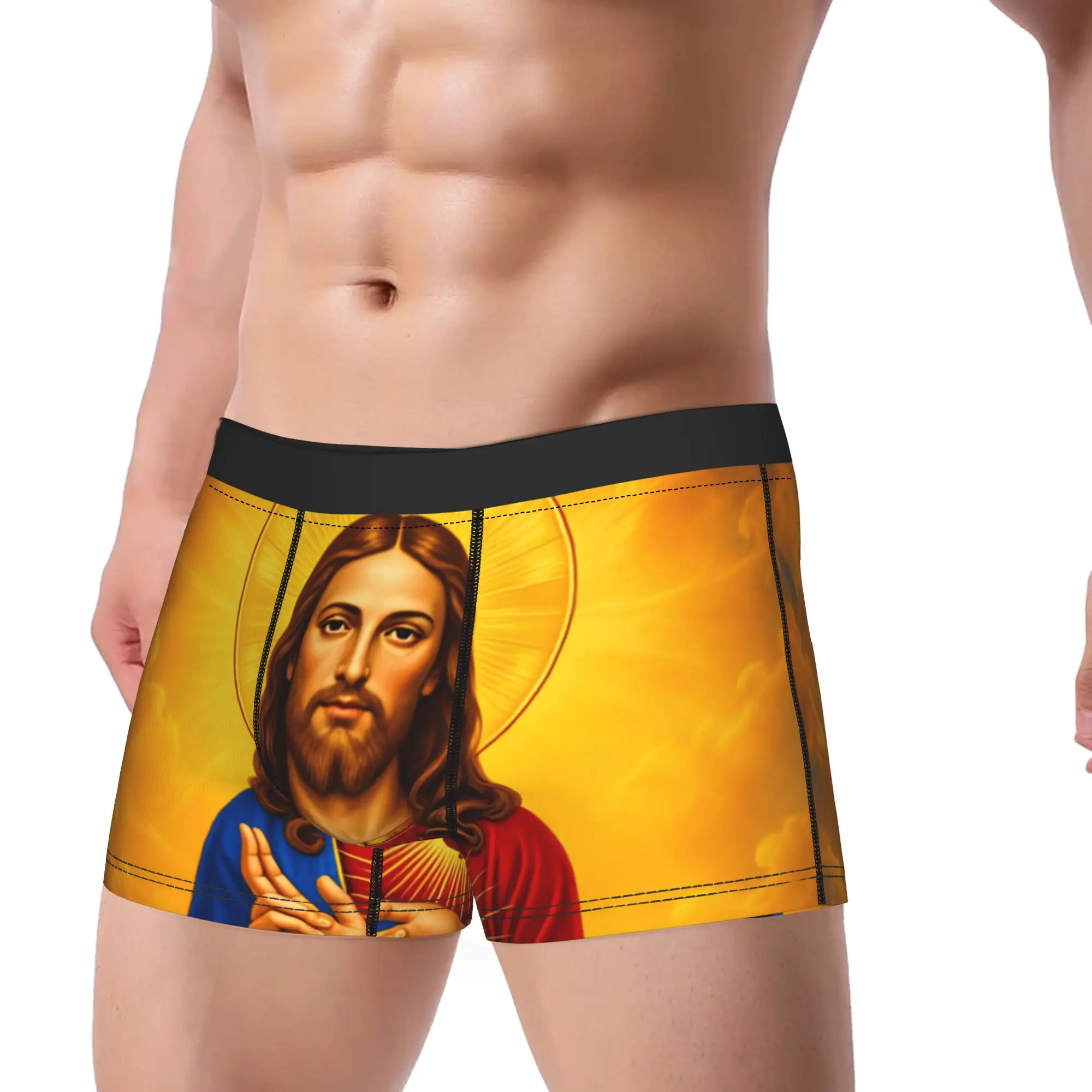 Sacred Heart Of Jesus Underwear  Men Boxer Brief Soft Trend Trunk Trenky Custom Large Size Panties