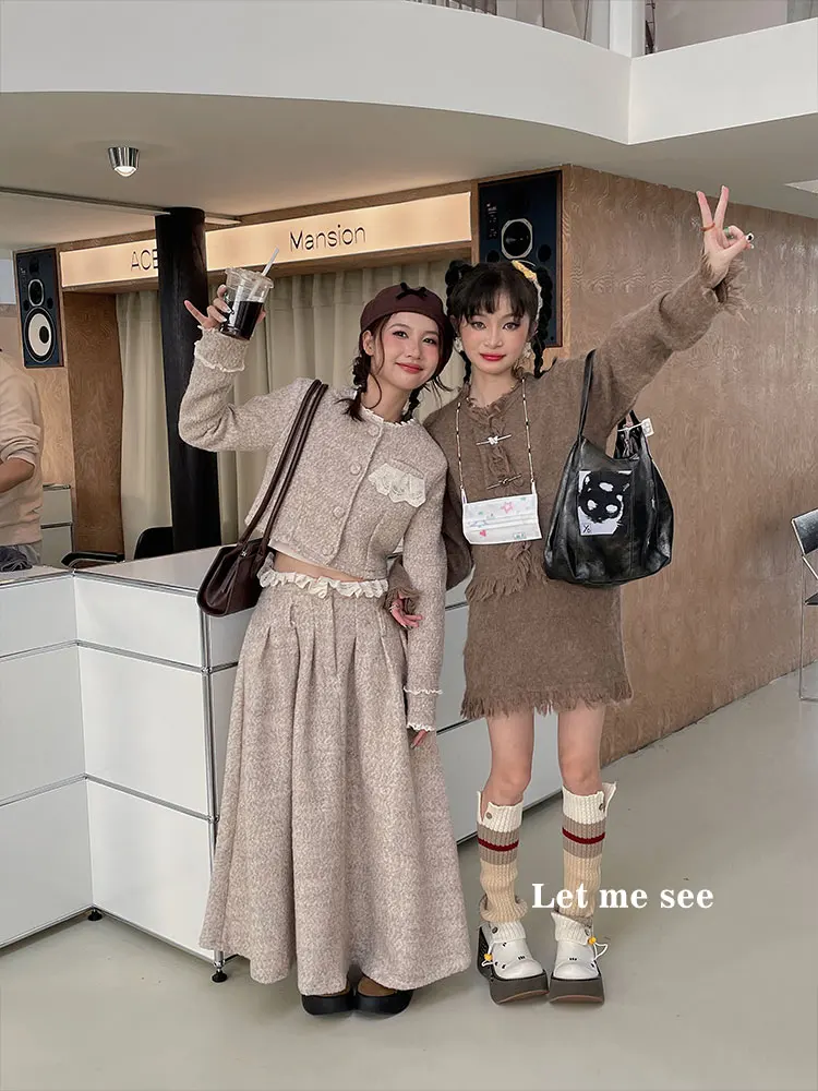 Tube Socks Women's Color Matching Spring and Autumn Knitted Cotton Button Contrast Color Leg Warmer Retro American Wool Fashion