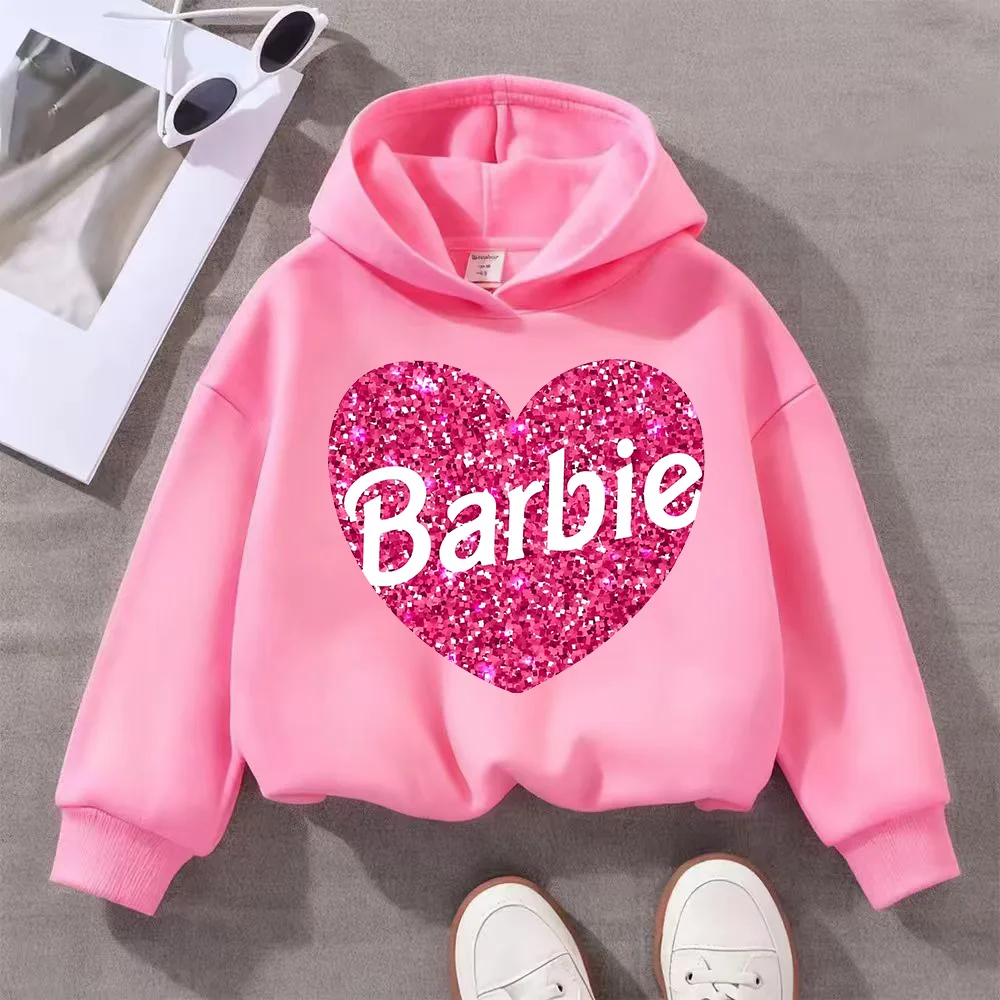 Girls Hoodie for Boys and Girls Cartoon Barbie Mira Warm and Thick, Fashionable Casual Top, Printed Sweatshirt