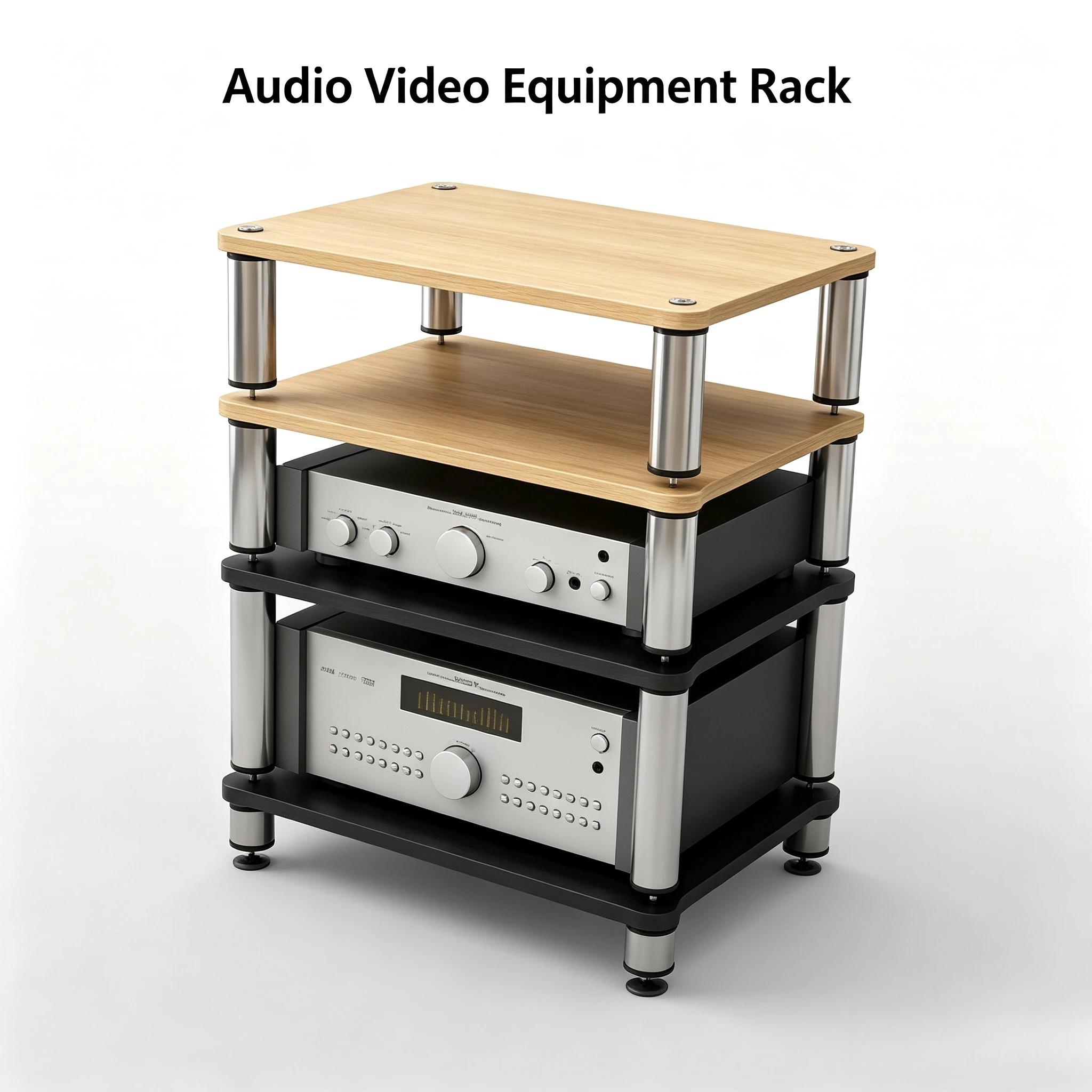 Multimedia Audio Amplifier Equipment Storage Rack, Vertical TV Stand Cabinet for Home Theater Audio Devices