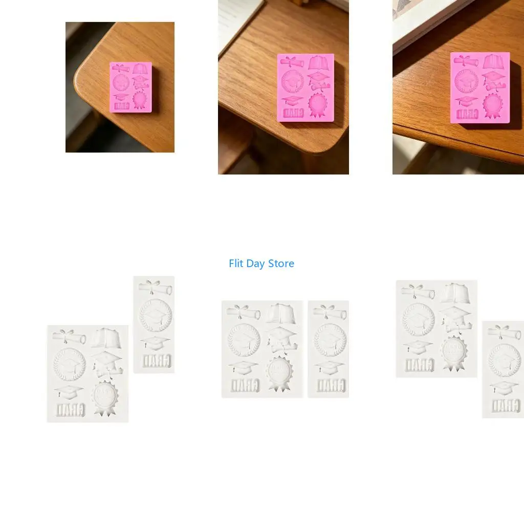 F92C Flexible Silicone Graduation Theme Cake Molds Easy To Clean And Efficient