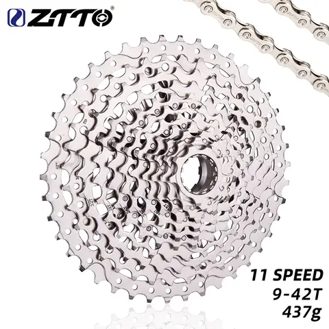 ZTTO MTB 자전거 XD 카세트 스프로킷, 경량 실버 9-42T 스틸 카세트, 11 s 42T 11V k7, GX M8000 M7000 M6000