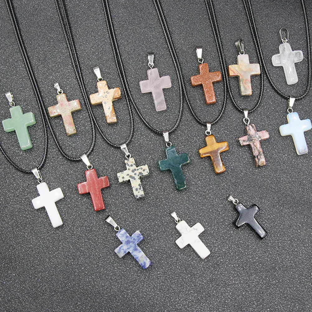 

20Pcs Sturdy Crystal Cross Pendants for DIY Jewelry Making Charms Necklace Bracelet Keychain Bag Decor Hanging Loop Design