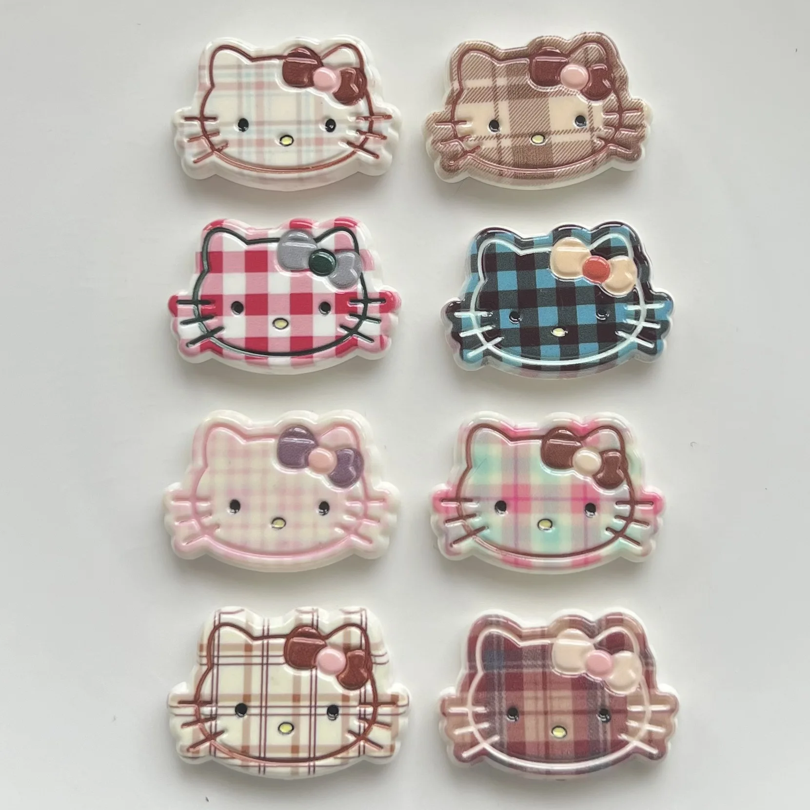 

5 шт. новые осенне-зимние рисовые кофе в клетку KT аксессуары для кошачьей головы DIY шпилька для волос чехол для мобильного телефона украшения материалы ручной работы