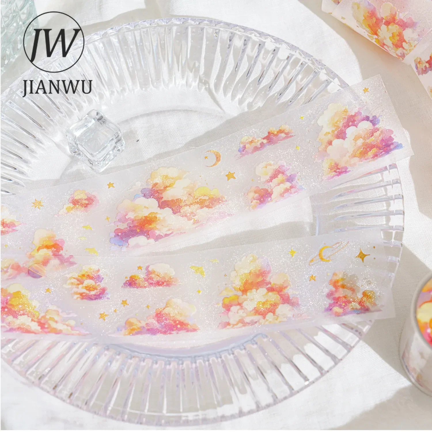 JIANWU 40mm*200cm Sky City Series Dreamy Cloud Landscaping Material Collage PET Tape Creative DIY Journal Scrapbook Stationery