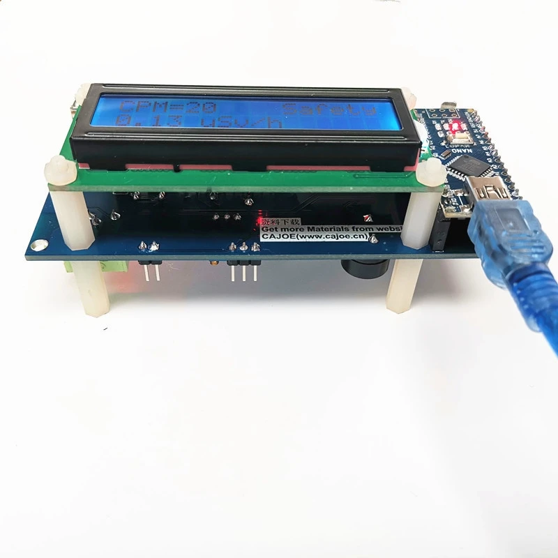 

AT16 Geiger Counter Kit Module Nuclear Radiation Detector with Display Radiation Dosimeter Electromagnetic Radiation Detector