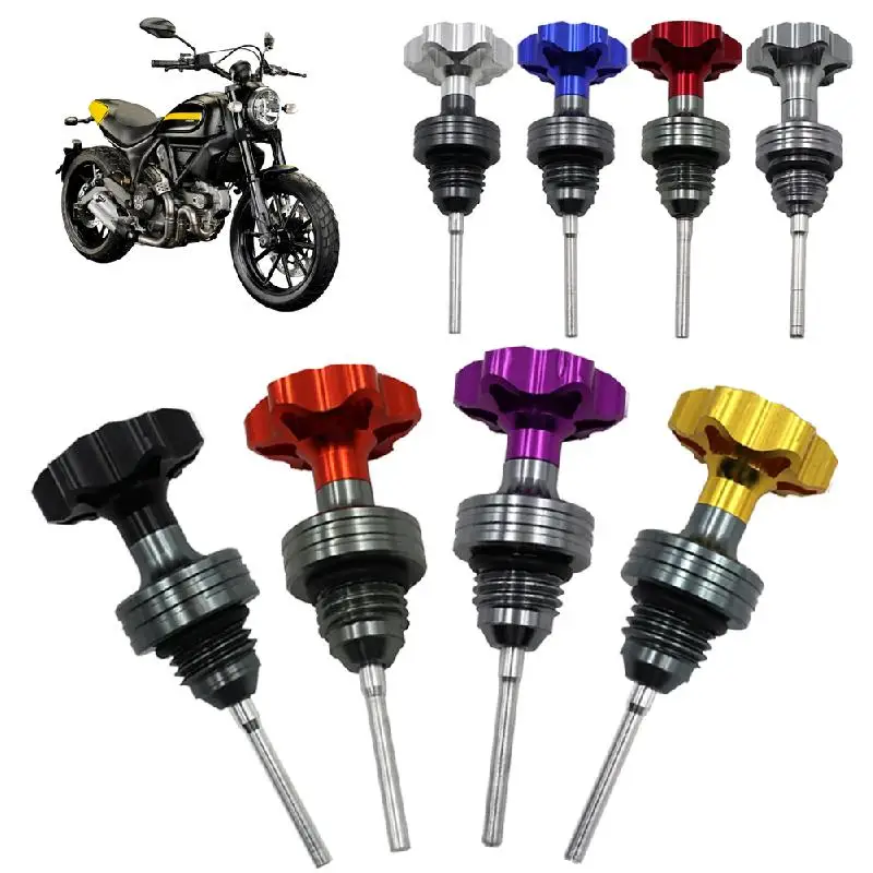 1pcs Scooter Motorcycle Engine Oil Dipstick Filler  Plug Engine Crankcase Oil Level Gauge  Plum Blossom Machine Oil Dipstick