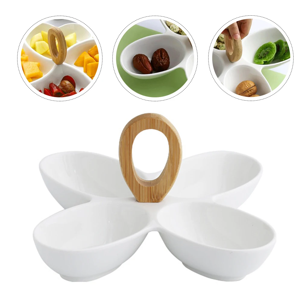 

Creative Dried Fruit Storage Household Dessert Fruit Plate Snack Serving Tray Divided Design Kitchen Supply Long-Lasting