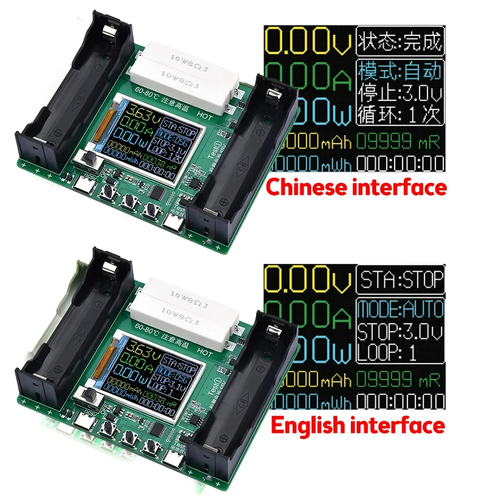 Modulo Tester di capacità della batteria al litio 4CH 18650 MAh MWh rilevatore di alimentazione della batteria digitale 18650 Tester della batteria