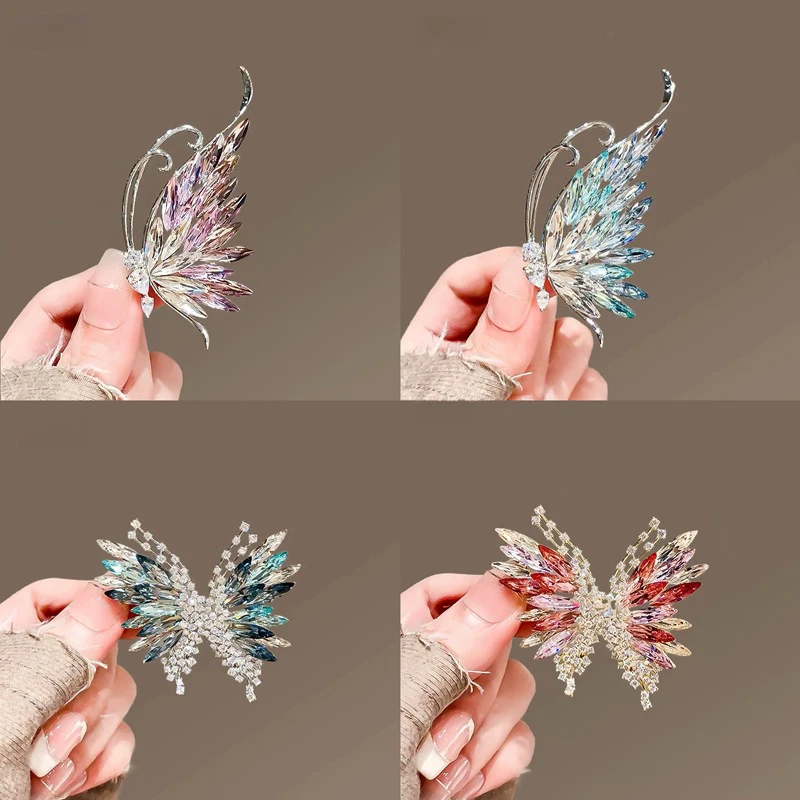 เข็มกลัดผีเสื้อดอกไม้ตกแต่งดีลักซ์สำหรับผู้หญิง, เข็มกลัดที่ได้รับแรงบันดาลใจจากโบราณ, ของขวัญเสริมชุดคอร์ซาจระยิบระยับแบบปรับได้