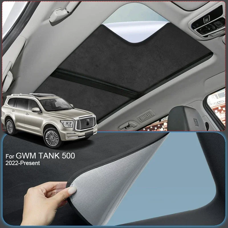 

Car Suede Fabric Anti-uv Electrostatic Adsorption Sunroof Sunshade Auto Heat Insulation Skylight For GWM TANK 500 2022-Present