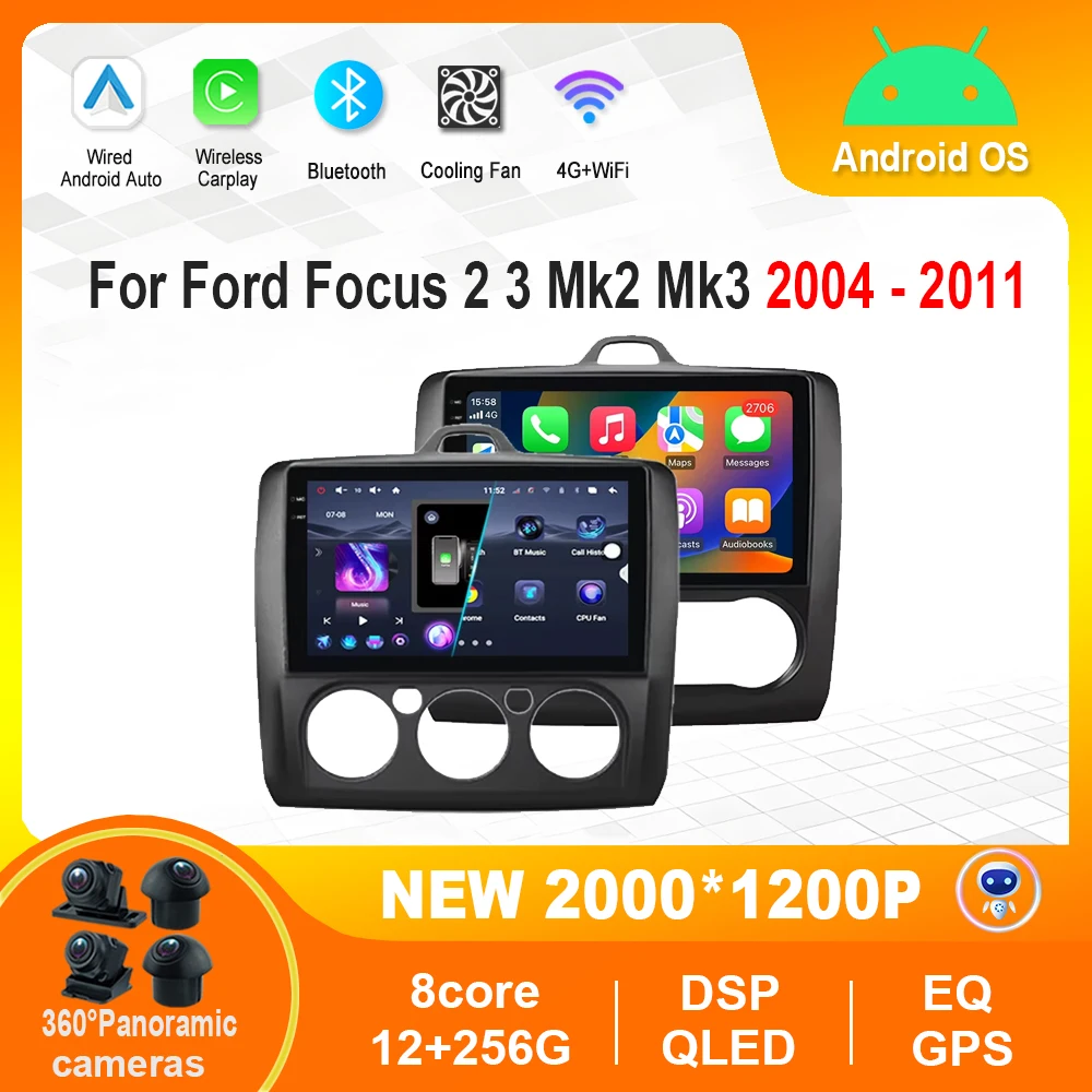 

Для Ford Focus 2 3 Mk2 Mk3 2004-2011 Мультимедийный видеоплеер Стерео Android Автомобильное радио Bluetooth WiFi 4G GPS-навигация