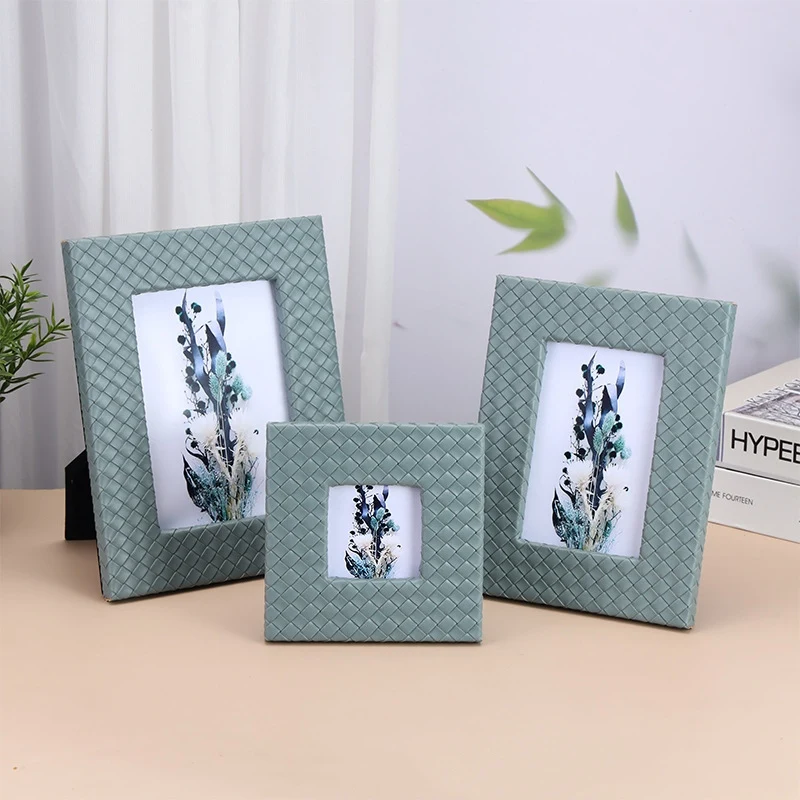 

European-style Fashionable Leather Photo Frame Home Decoration Item