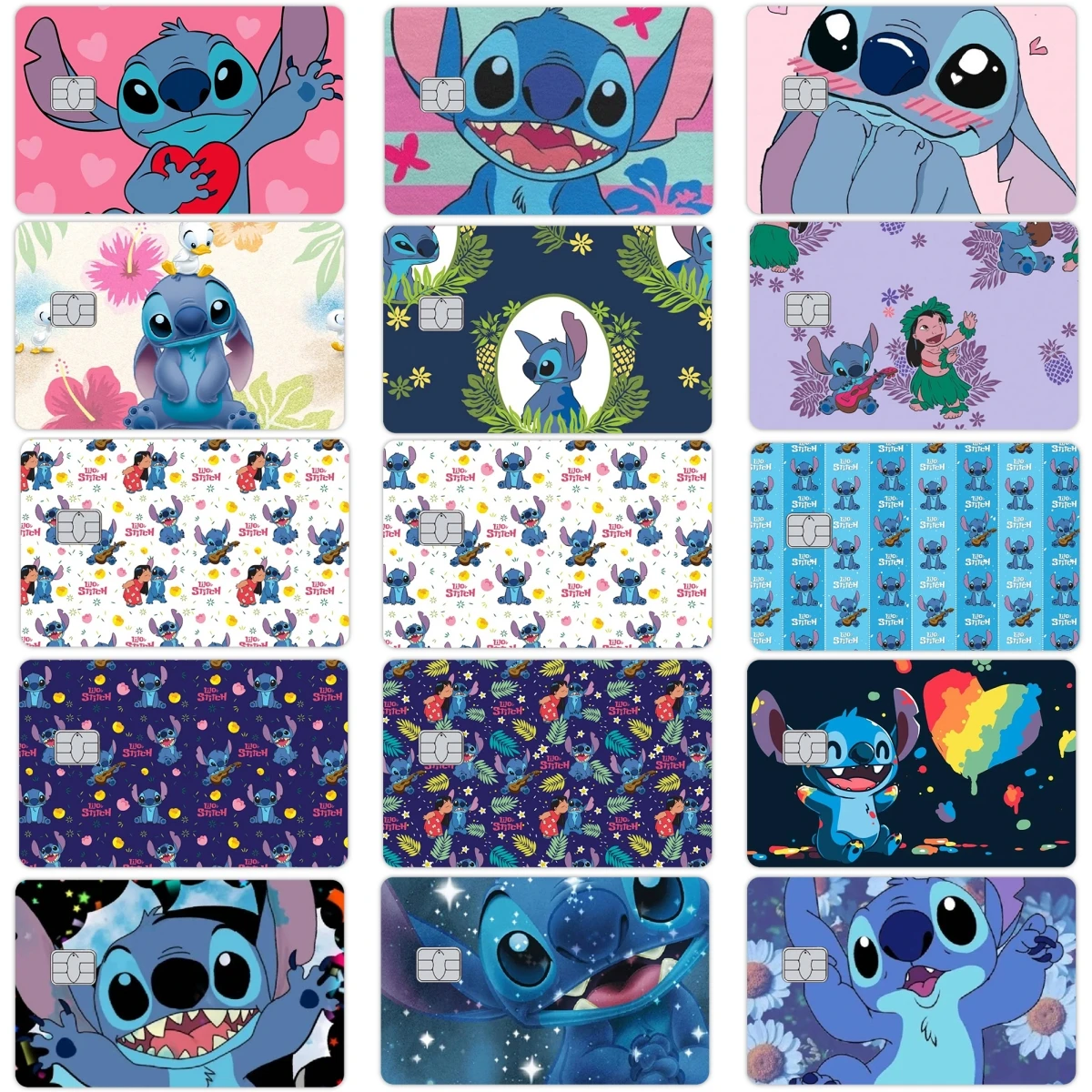 

Аниме Стич мультфильм ПВХ пленка наклейки на кожу Kawaii кредитная карта дебетовая банковская карта передняя боковая наклейка крышка для карты Visa Bank Metro