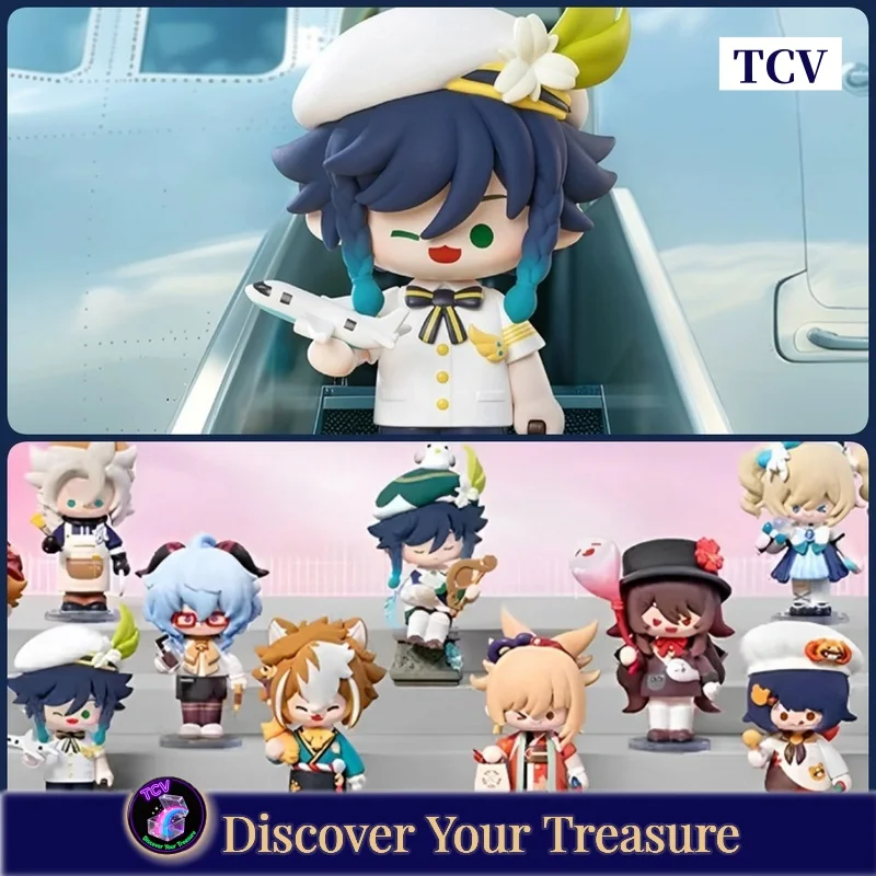 

Tcv Popmart Genshin Impact Dress-Up Dreams Тематическая серия Chibi Слепая коробка Q Мини-фигурка Игрушка Mystery Box Окружающий орех Венди