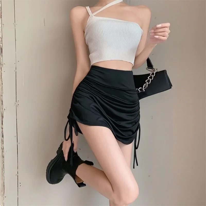 Latin Dance Skirt for Women Spring Summer 2024 New High Waist Drawstring A-line Dance Practice Skirt