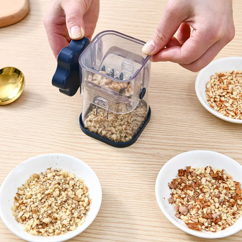 ABS Manual Nut Chopper Navy Blue Yellow Coffee Portable Design Hand Crank Nut Grinder Simple to Use Easy to Clean