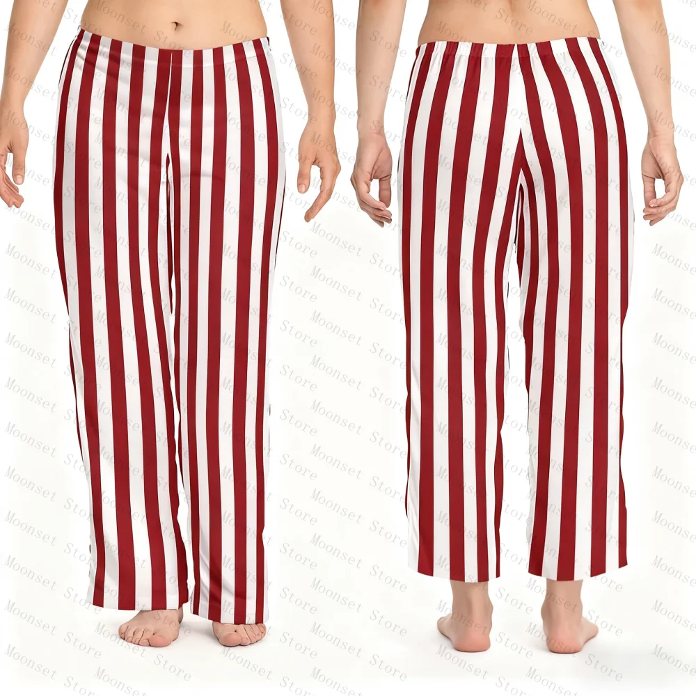 أزرق فاتح أبيض مخطط صالة السراويل منامة المرأة عارضة المتسكعون الحليب الحرير عارضة لينة الذكور الإناث تنفس السراويل #2