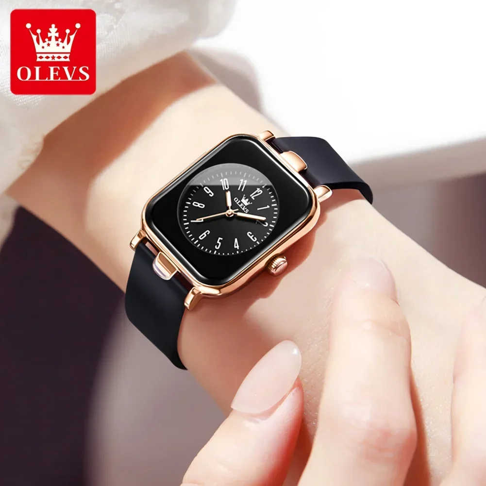 OLEVS Quartz Watch for Women Silicone Strap Simple Dial Waterproof Luminous Fashion Elegant Women\'s Wristwatches Reloj Mujer