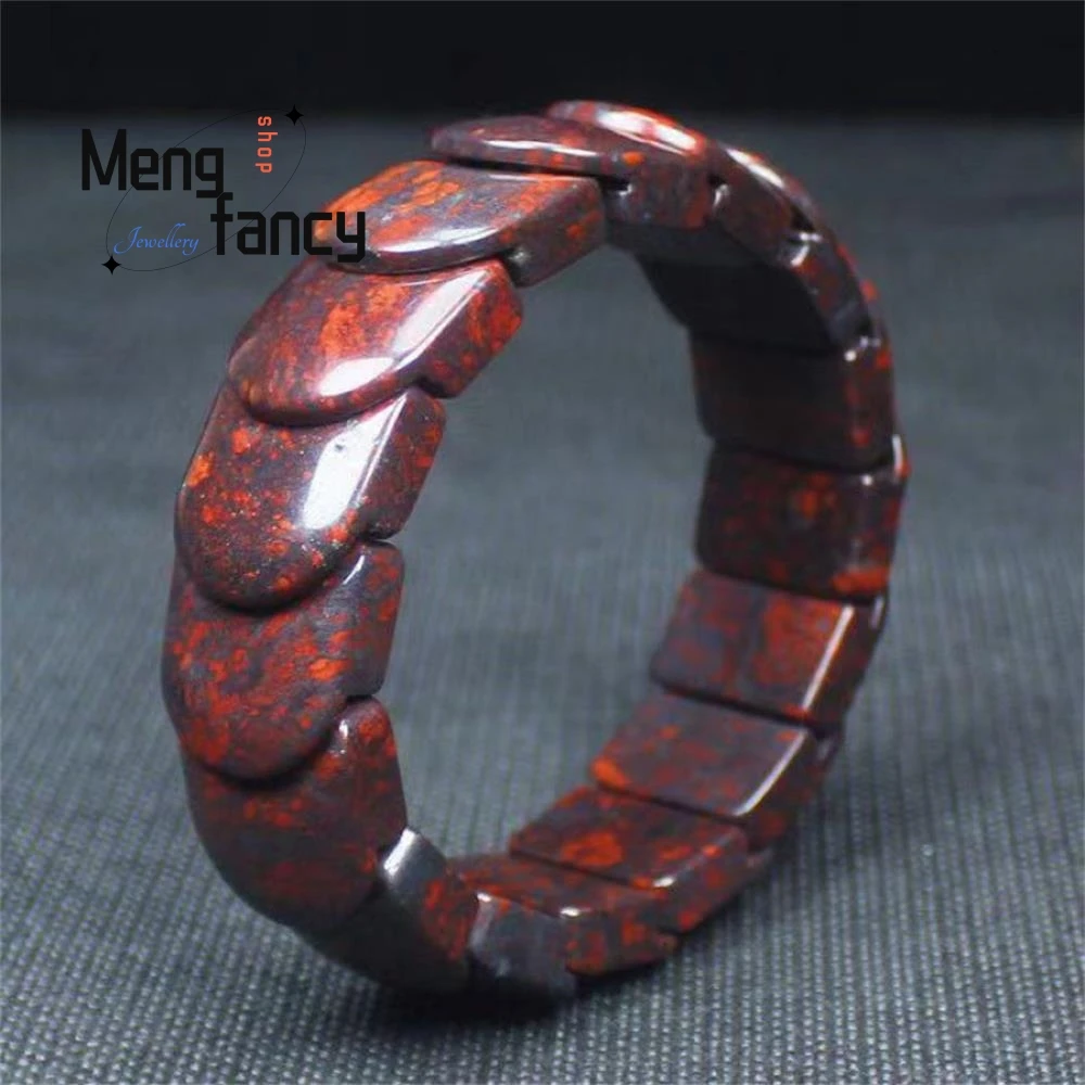 

Natural Red Idin Meteorite Chicken-blood Stone Bracelet Exquisite High-grade Best Selling Fashion Jewelry Popular Holiday Gifts