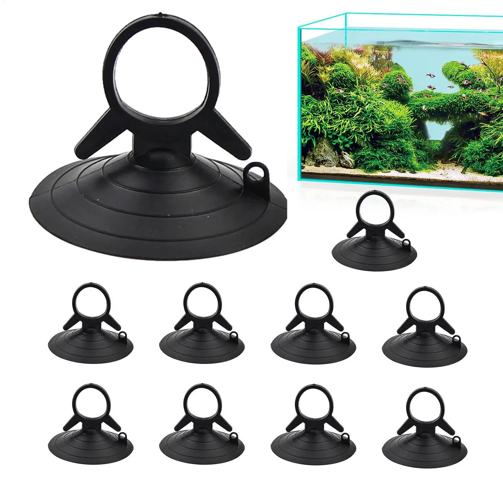 10 PCS 45mm Diameter Strong Sucker Pull Ring Dovetail Automotive Interior Car Sunshade Suction Cup PVC Material Auto Accessories