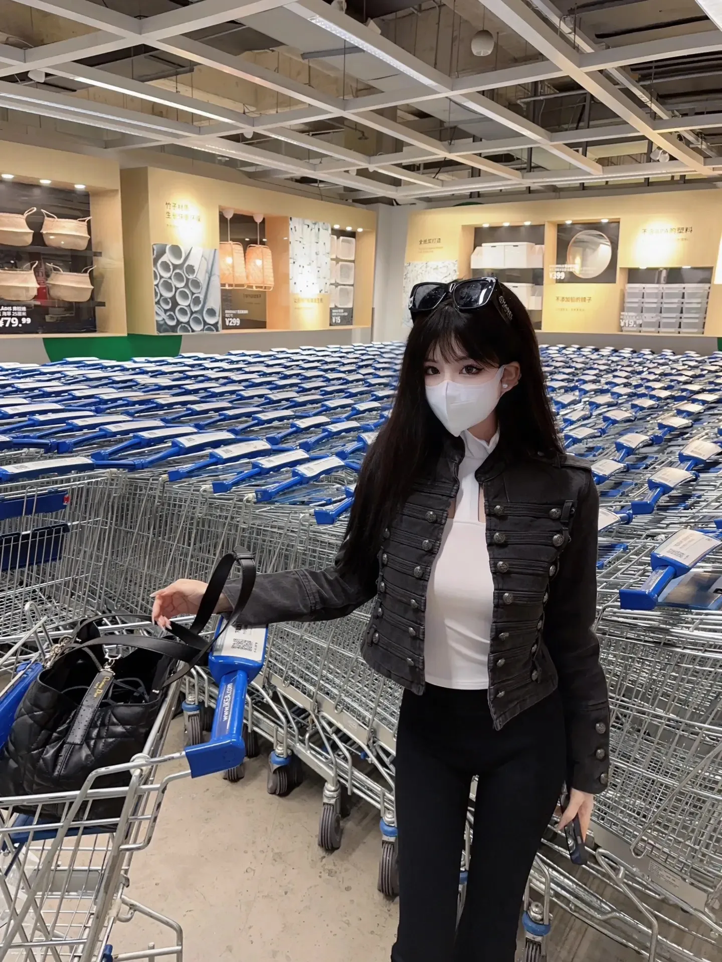 

Ранняя осень, джинсы в стиле панк, джинсы Jaet с высокой талией, утягивающий дизайн, ребристые костяные пуговицы, универсальный модный женский топ