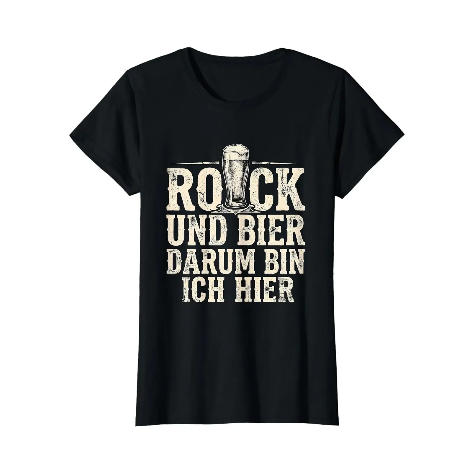 Rock and Beer That's Why I'm Here Heavy Metal Festival Value T Shirt vintage Washed homme Stylish Stretched Slightly streetwear