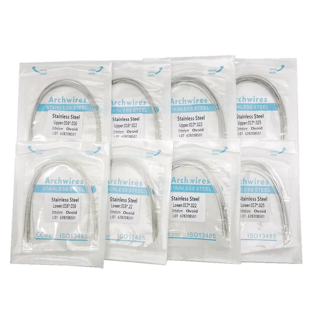 10pcs/pack Dental Orthodontic Stainless Steel Round/Rectangular Wire Ovoid Form Dentist Material Dental Arch Wire