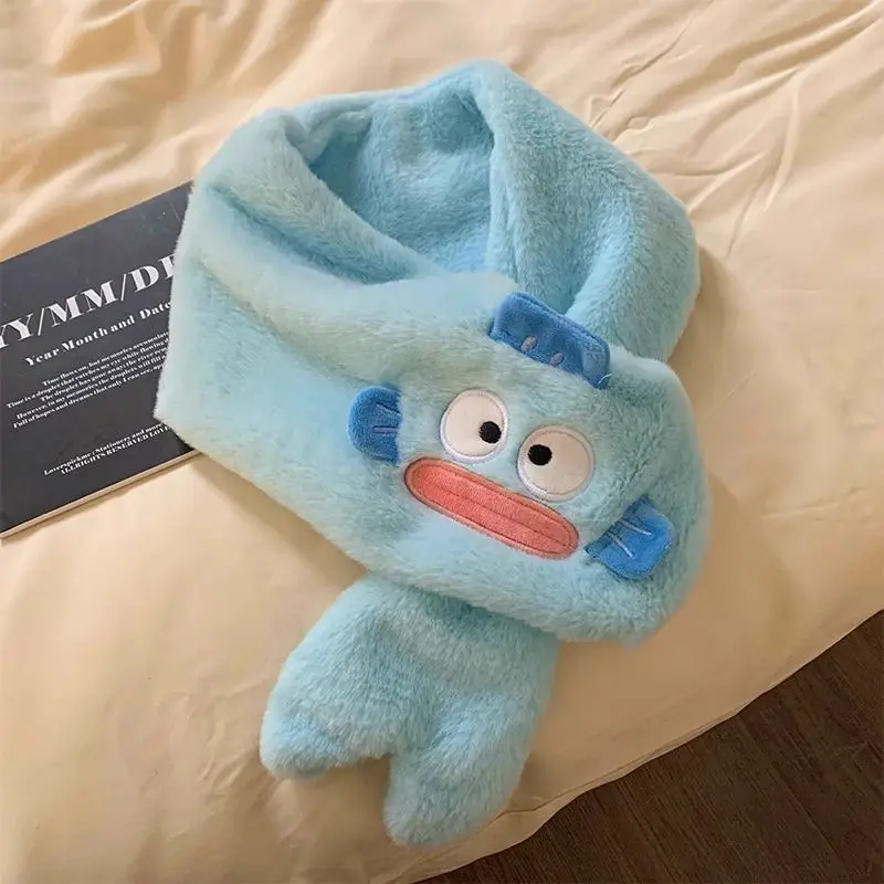 

Hangyodon Hanging Neck Scarf Thicken Cold Protection Windproof Scarf Winter New Kawaii Cartoon Keep Warm Supplies Couple Set