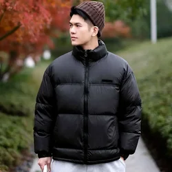 Stand Collar Thick Men's Quilted Padded Coats Winter Warm Male Jackets Cheap Clothes Offer Aesthetic Novelty In Sale Stylish Y2k