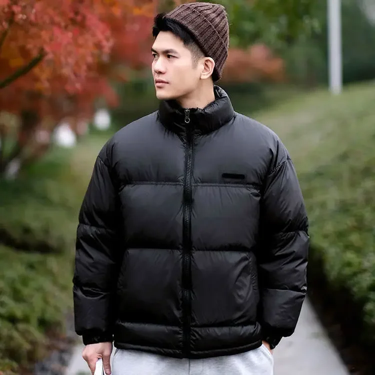 Stand Collar Thick Men's Quilted Padded Coats Winter Warm Male Jackets Cheap Clothes Offer Aesthetic Novelty In Sale Stylish Y2k