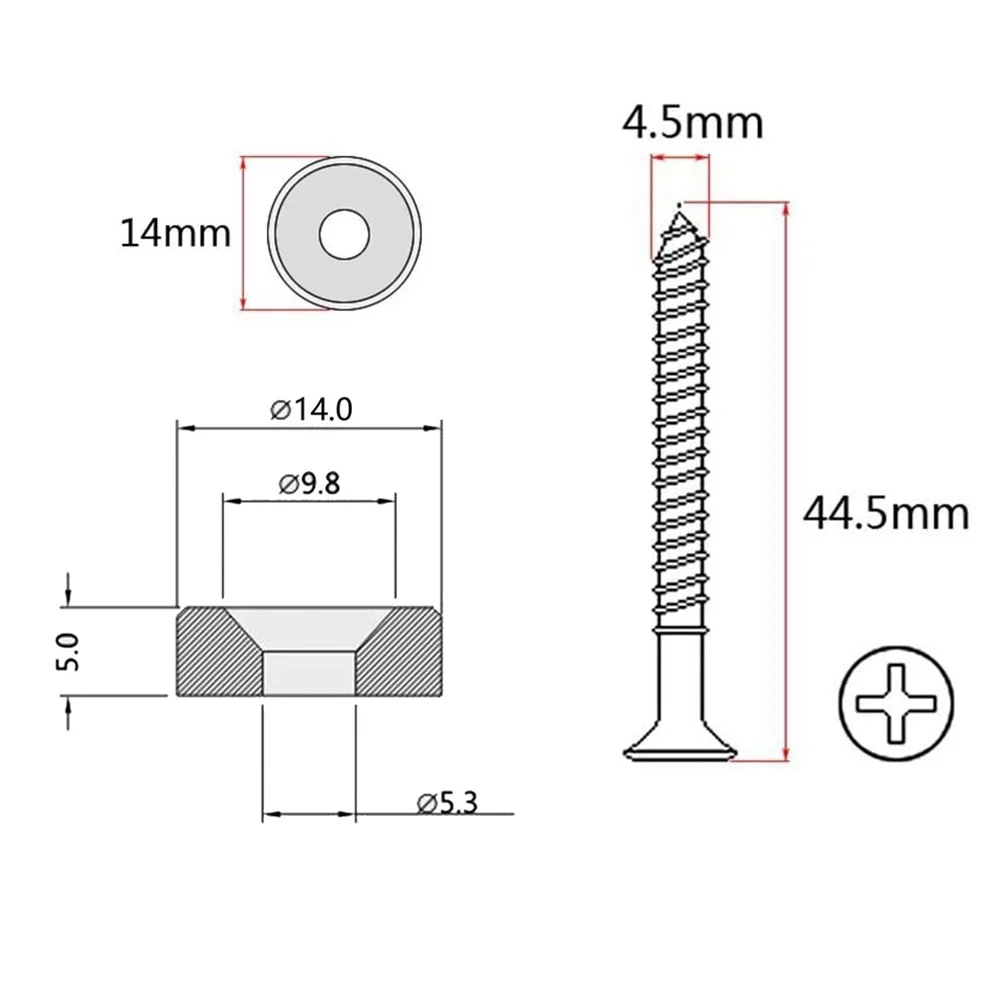 For Electric guitar bass neck joint bushing and bolt (with 4 screws)