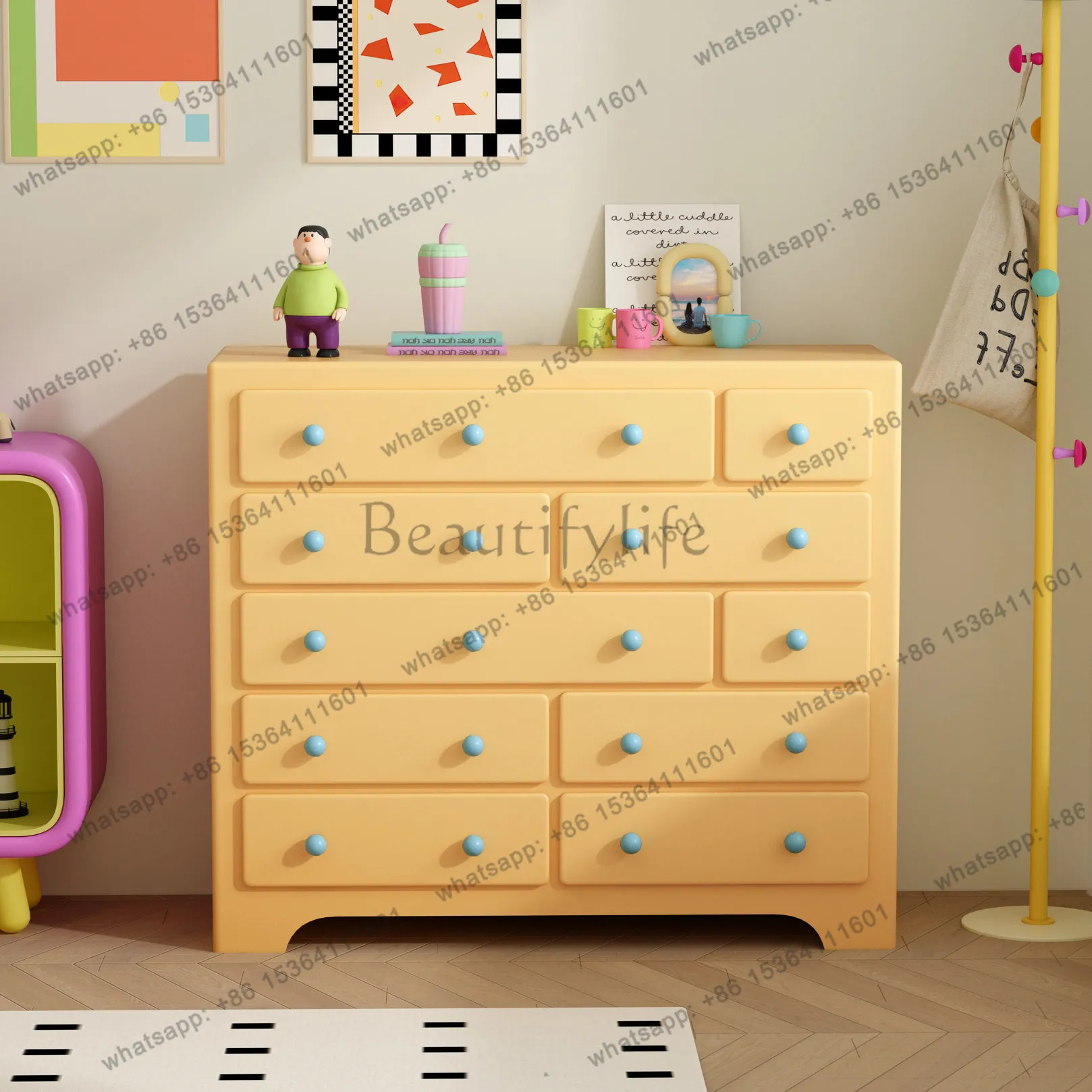 Dopamine Ten Drawer Bedroom Storage Drawer Porch Storage Side Cabinet