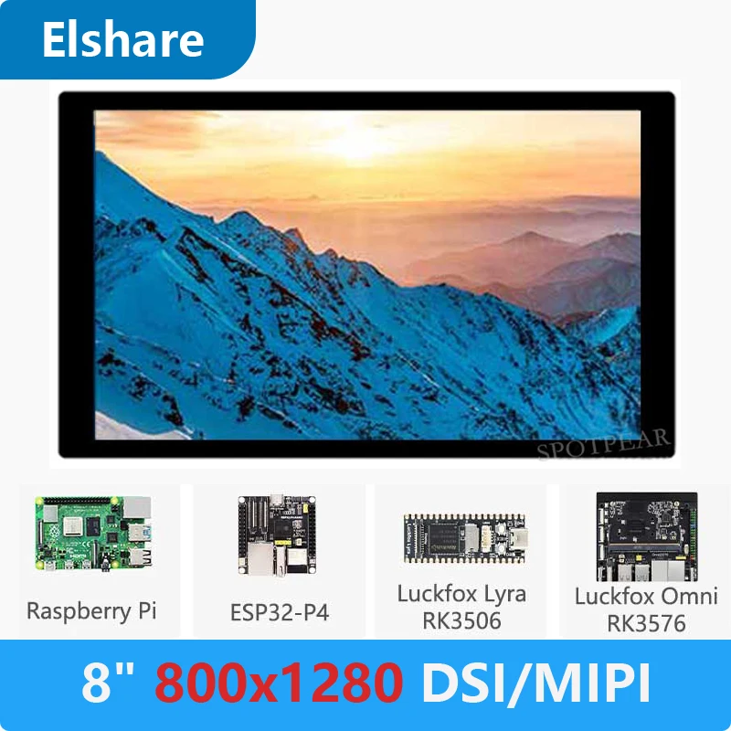 

Raspberry Pi 8 inch DSI MIPI LCD TouchScreen Display 8inch 800x1280 For Luckfox Lyra RK3506/ESP32-P4/Luckfox Omni3576