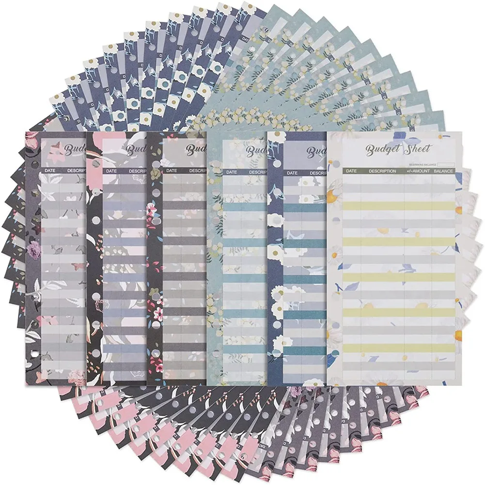 แผ่นยึดงบประมาณ-60ชิ้นออแกไนเซอร์งบประมาณค่าใช้จ่ายสำหรับการจัดการงบประมาณและการเงิน, สมุดบัญชีแยกประเภท, ผู้จัดบิล