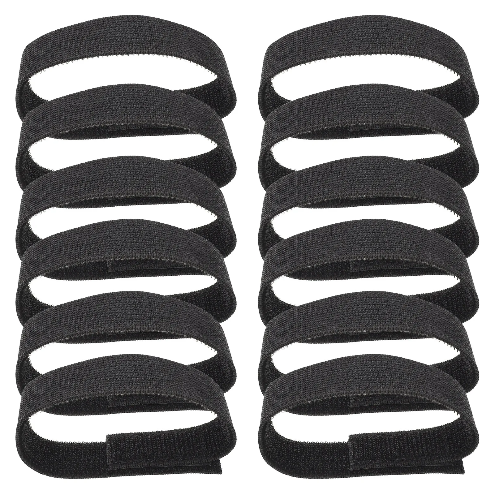 

12 шт. регулируемых эластичных ремней для брюк, черные, для фиксации штанин при походах, велоспорте, садоводстве